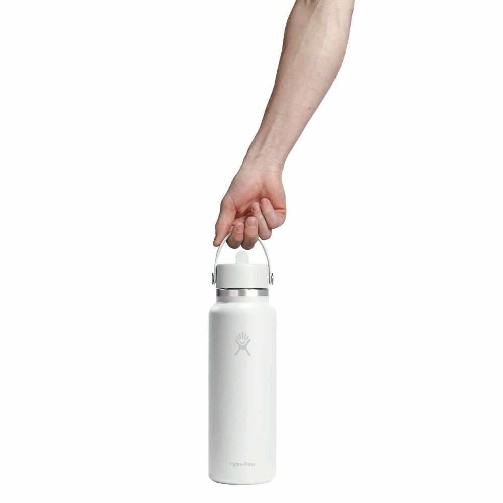 40 oz Wide Mouth with Flex Straw Cap - White
